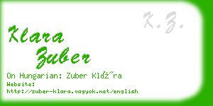 klara zuber business card